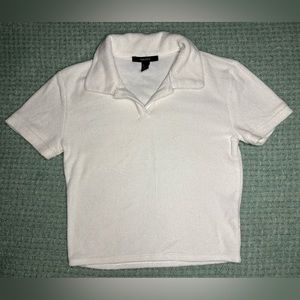 Forever 21 White Collared Top